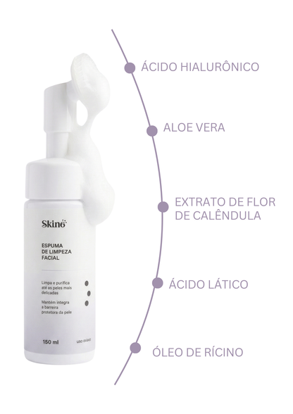 Espuma de limpeza facial com Ácido Hialurônico