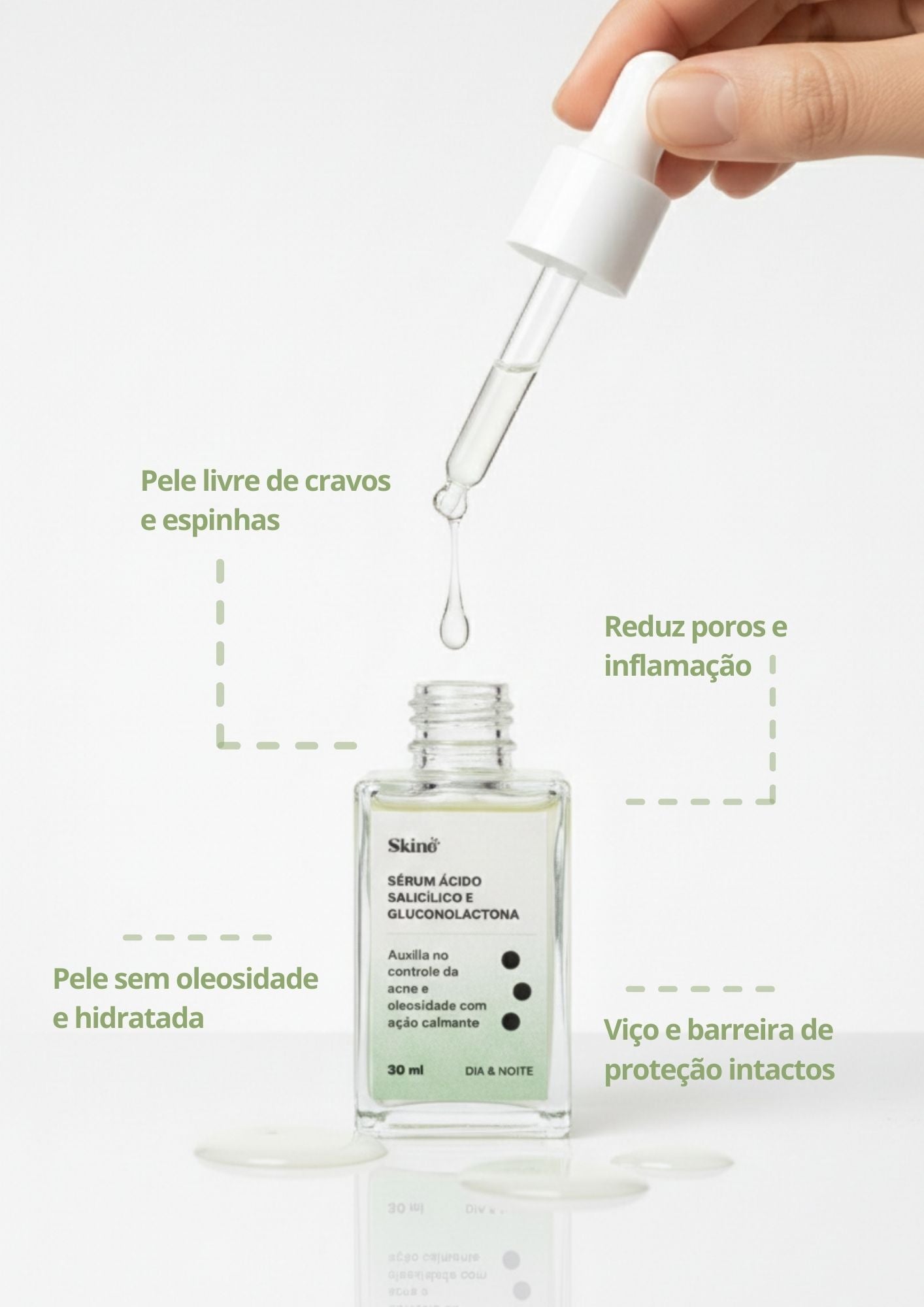 Sérum Antiacne & Oleosidade (Ácido Salicílico + Gluconolactona)