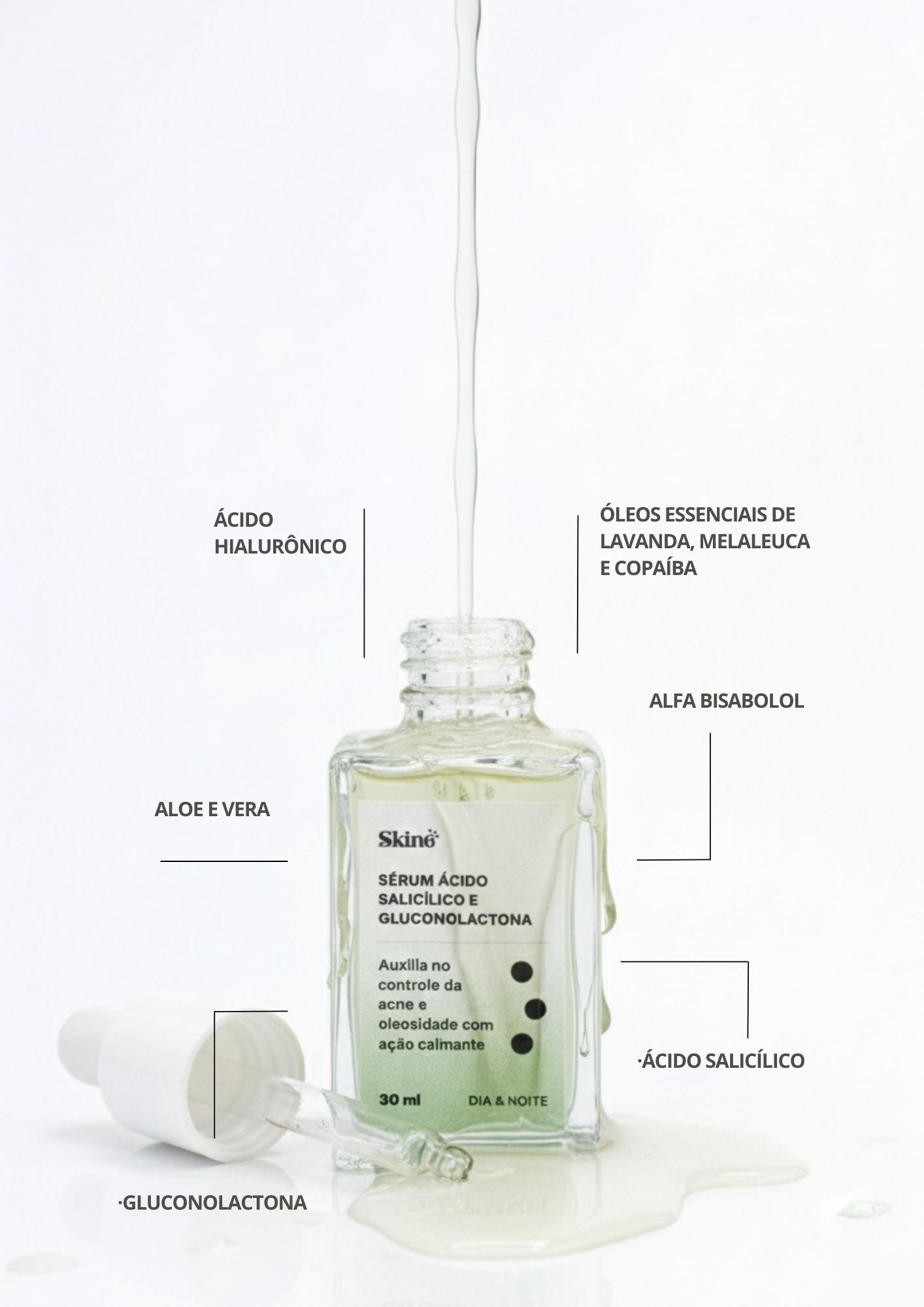 Sérum Antiacne & Oleosidade (Ácido Salicílico + Gluconolactona)