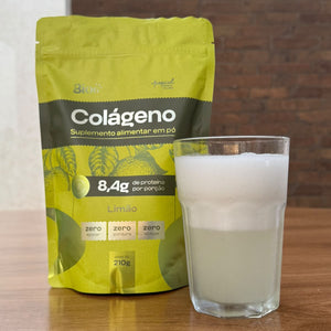 Colágeno Bio6 Limão sobre a mesa